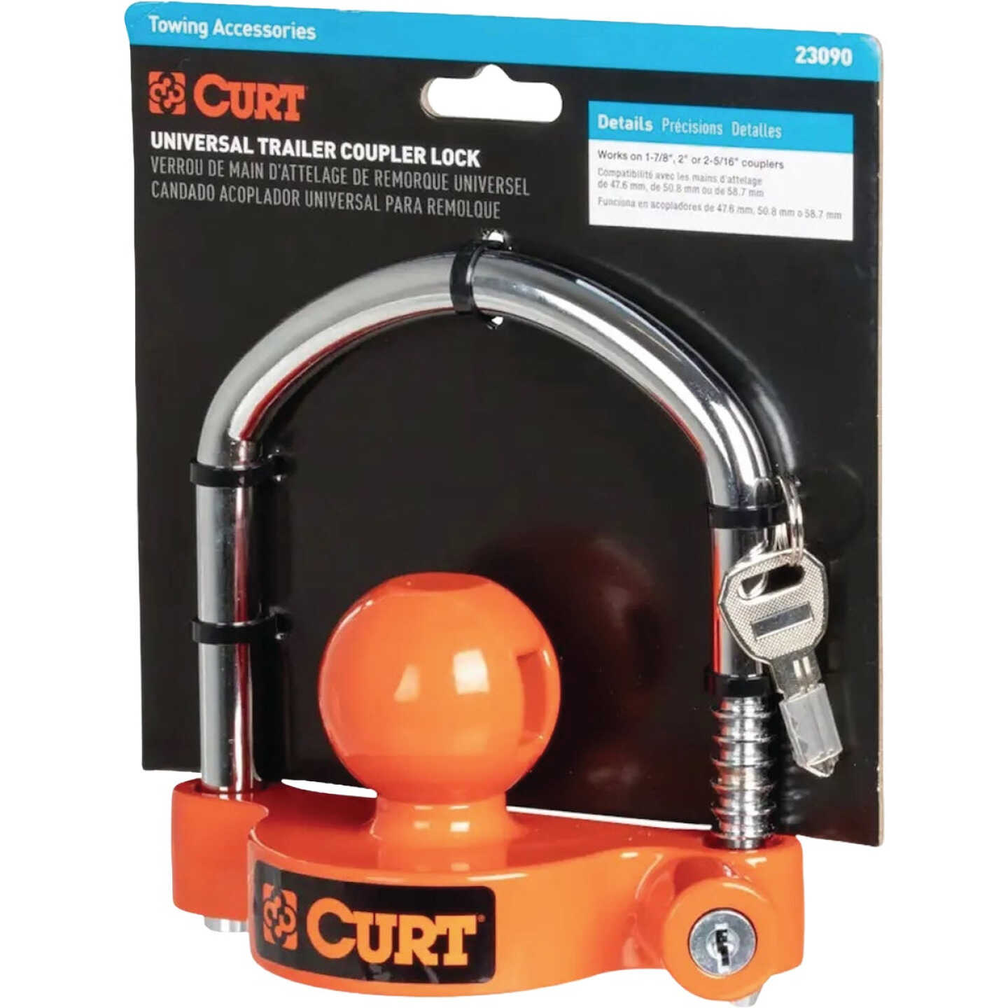 CURT 1-7/8 to 2-5/16 In. Universal Trailer Coupler Lock Image 6