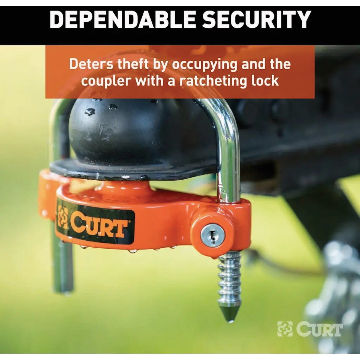 CURT 1-7/8 to 2-5/16 In. Universal Trailer Coupler Lock Image 3