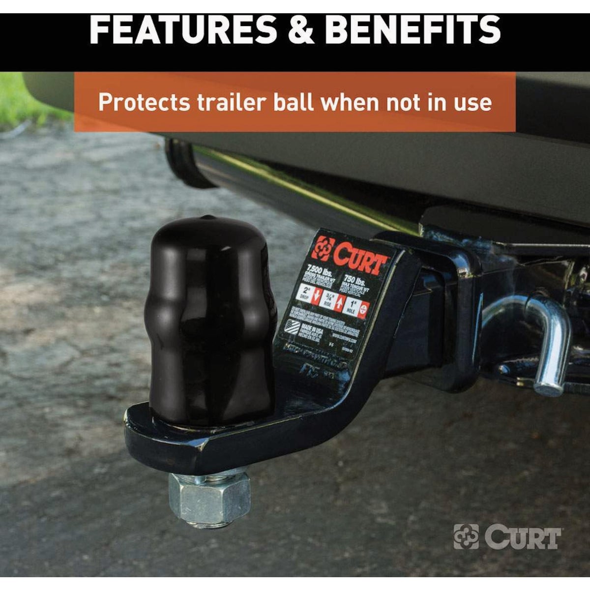 CURT 1-7/8 In. & 2 In. Trailer Ball Cover Image 4
