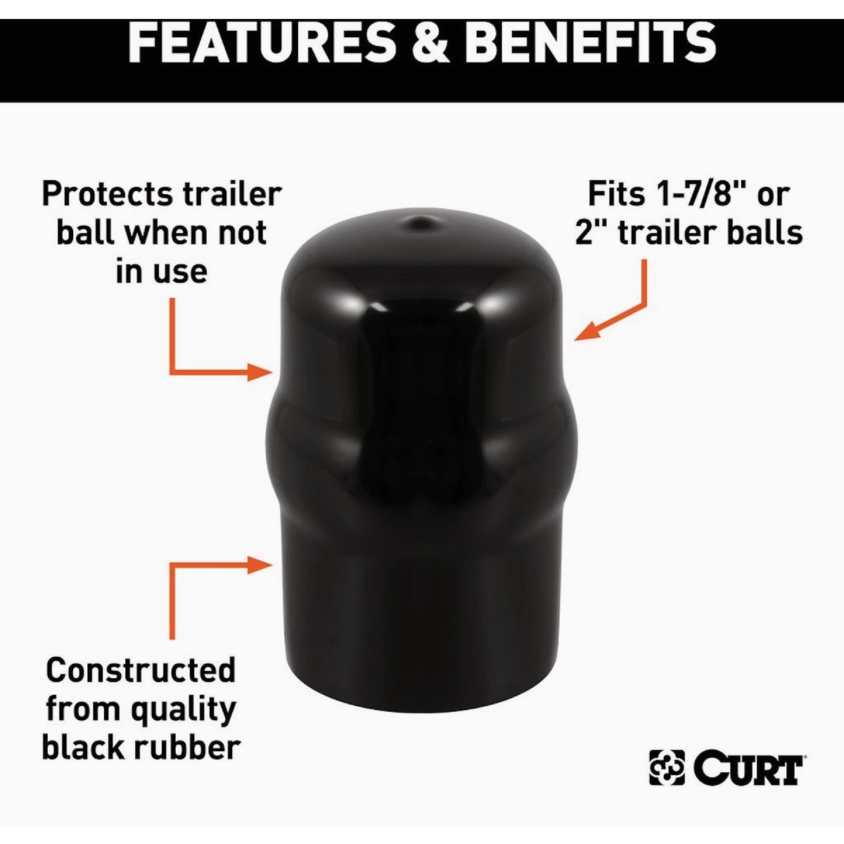 CURT 1-7/8 In. & 2 In. Trailer Ball Cover Image 5