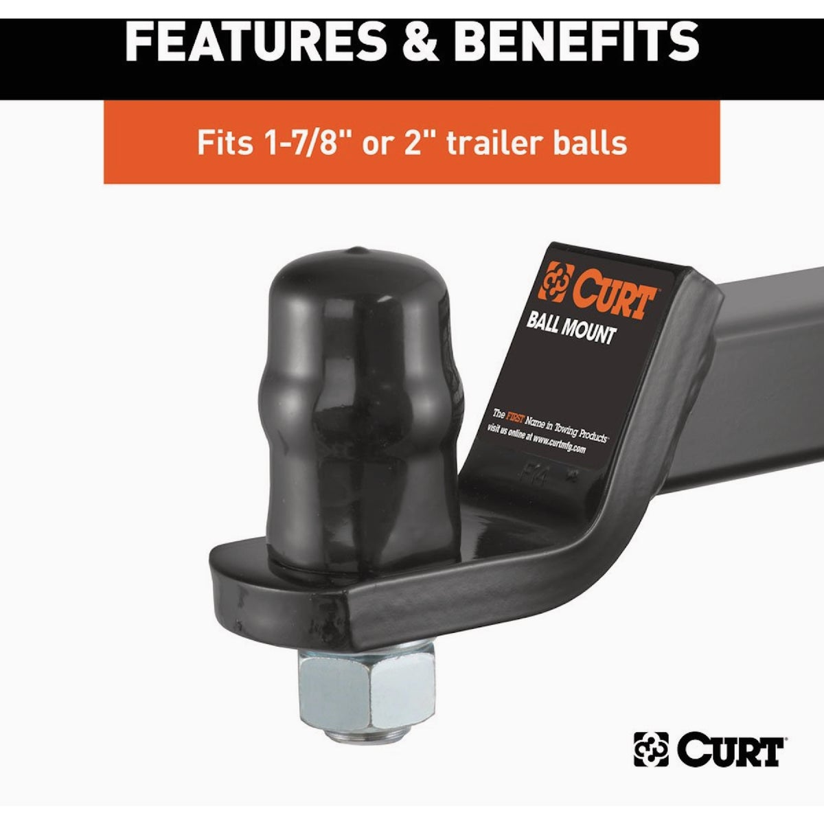 CURT 1-7/8 In. & 2 In. Trailer Ball Cover Image 3