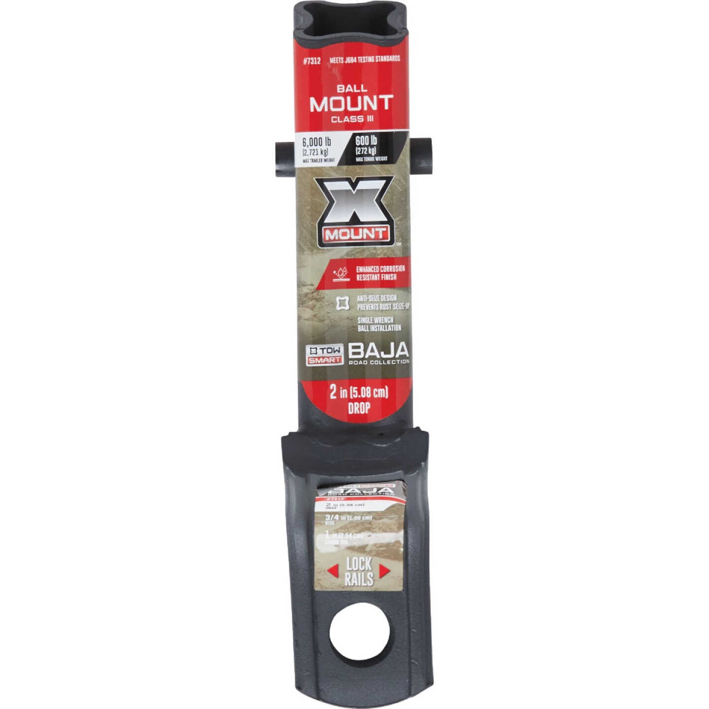 TowSmart Baja X-Mount Class III 2 In. Drop Hitch Ball Mount, 6000 Lb. Capacity Image 2