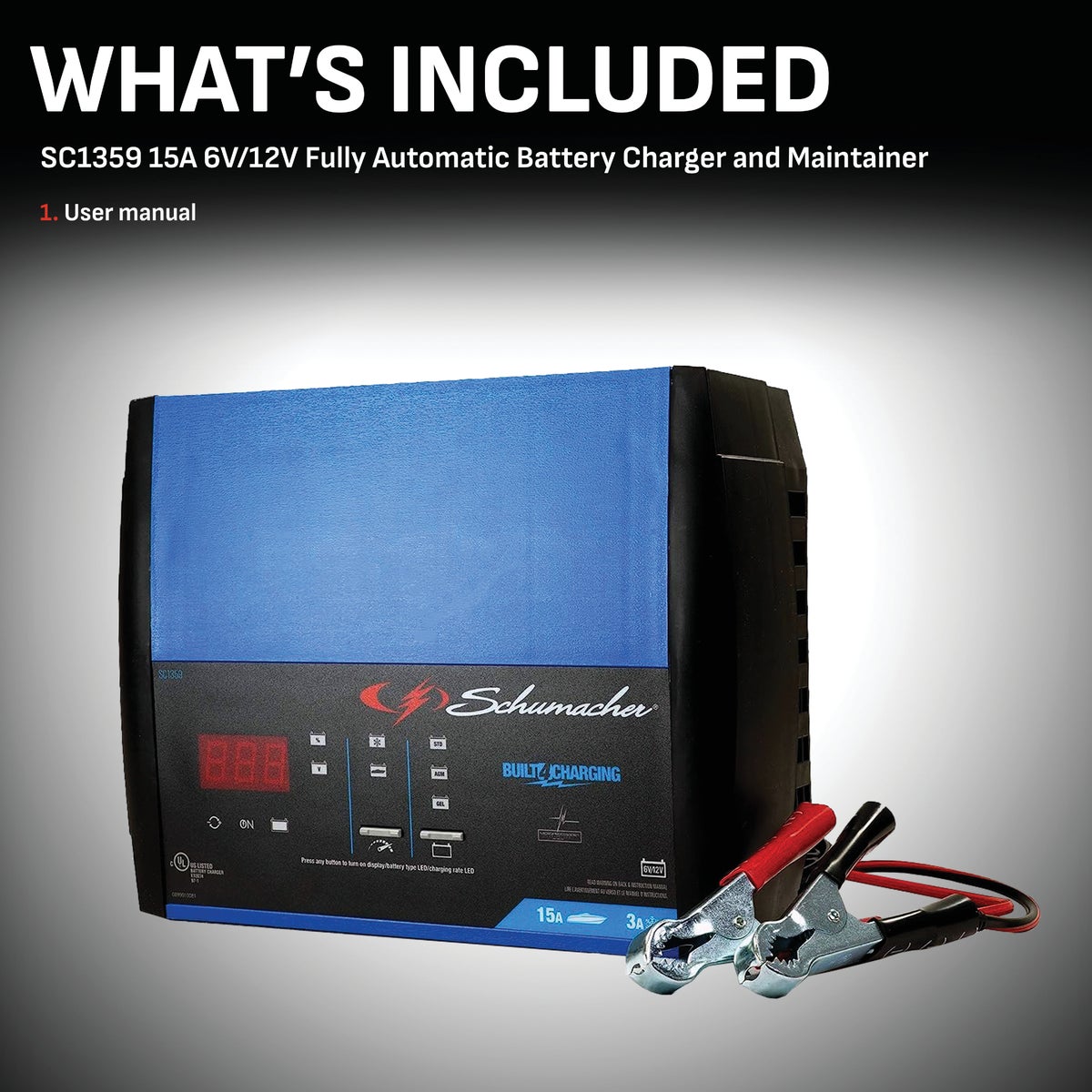  Schumacher Fully Automatic 6V and 12V 15A Auto Battery Charger Image 4