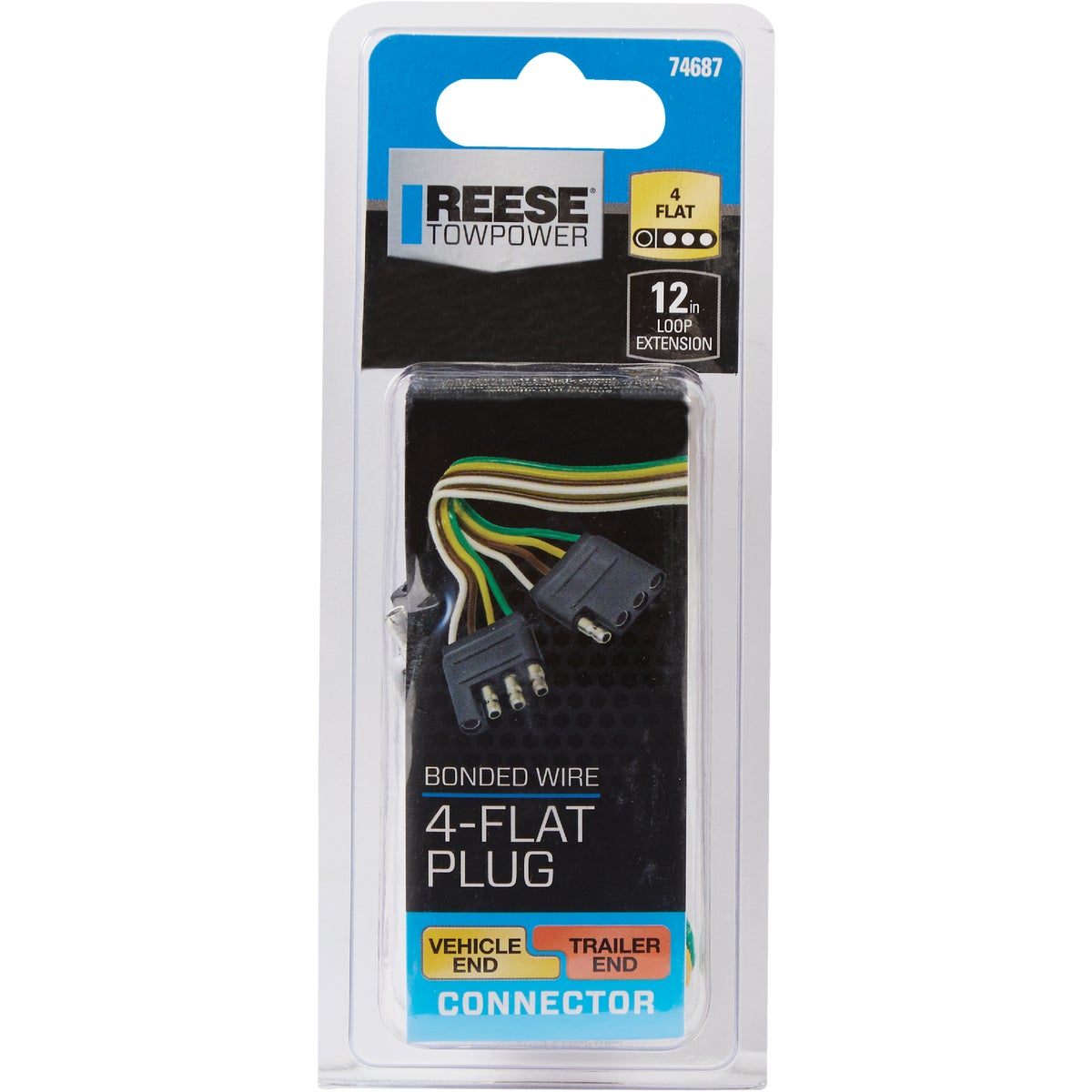TowSmart 12 In. 4-Wire Flat to 4-Wire Flat Extension Connector Image 2