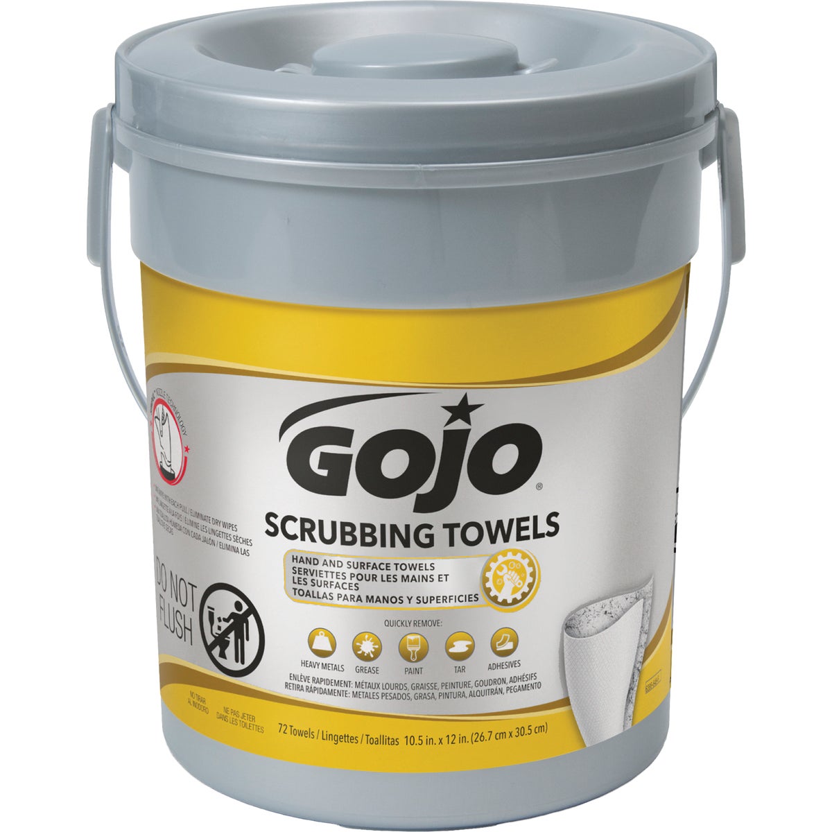 GOJO Heavy Duty Hand and Surface Scrubbing Towels, Fresh Citrus (72 Ct.)