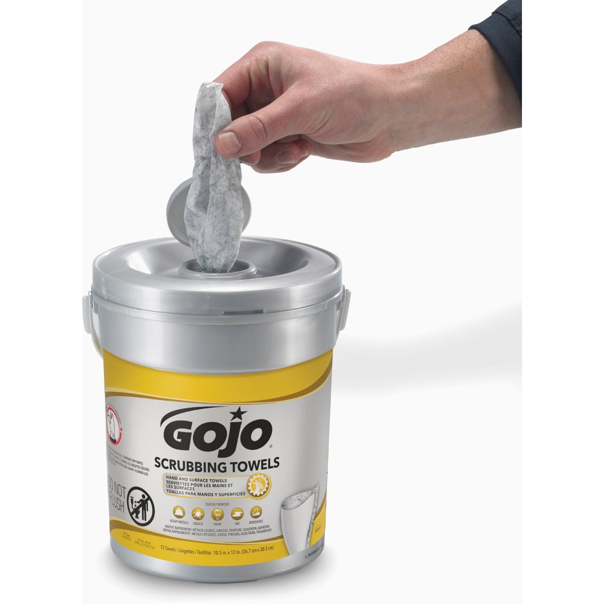 GOJO Heavy Duty Hand and Surface Scrubbing Towels, Fresh Citrus (72 Ct.) Image 2