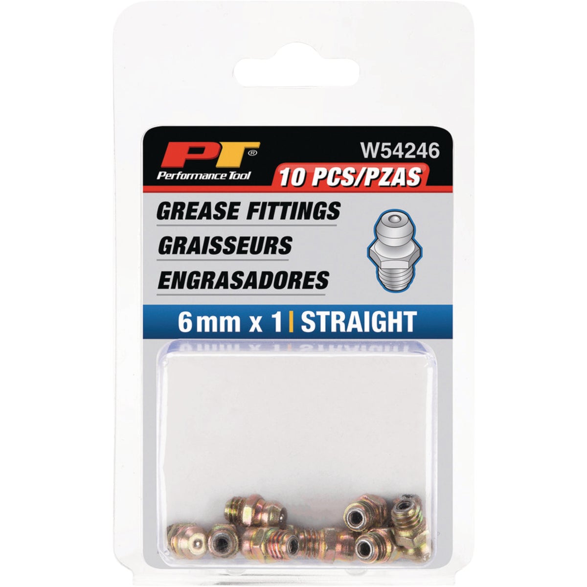 Performance Tool 10-Pack 6 mm x 1 Straight Grease Fittings Image 2
