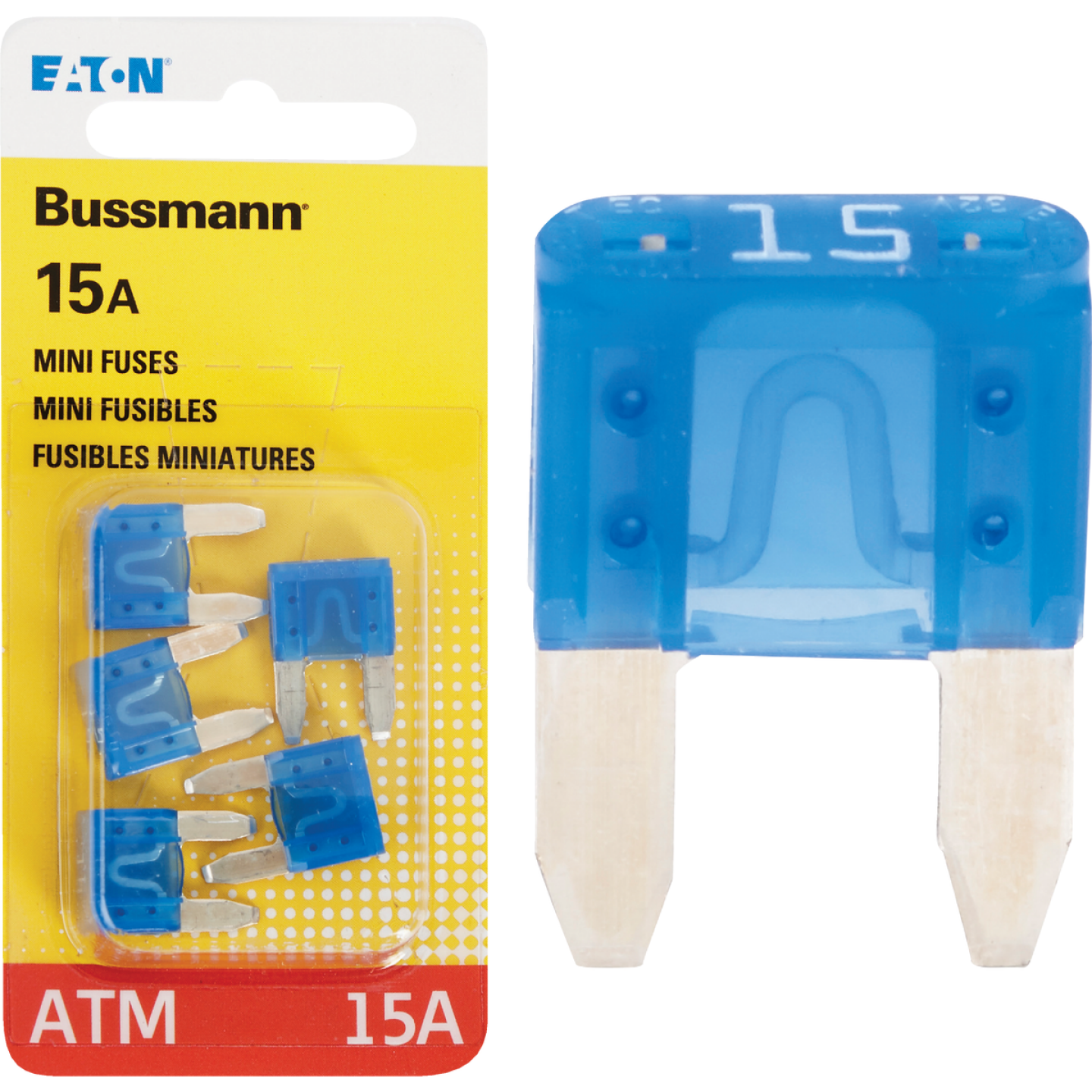 Bussmann 15A 32V ATM Blade Mini Automotive Fuse (5-Pack) Image 1