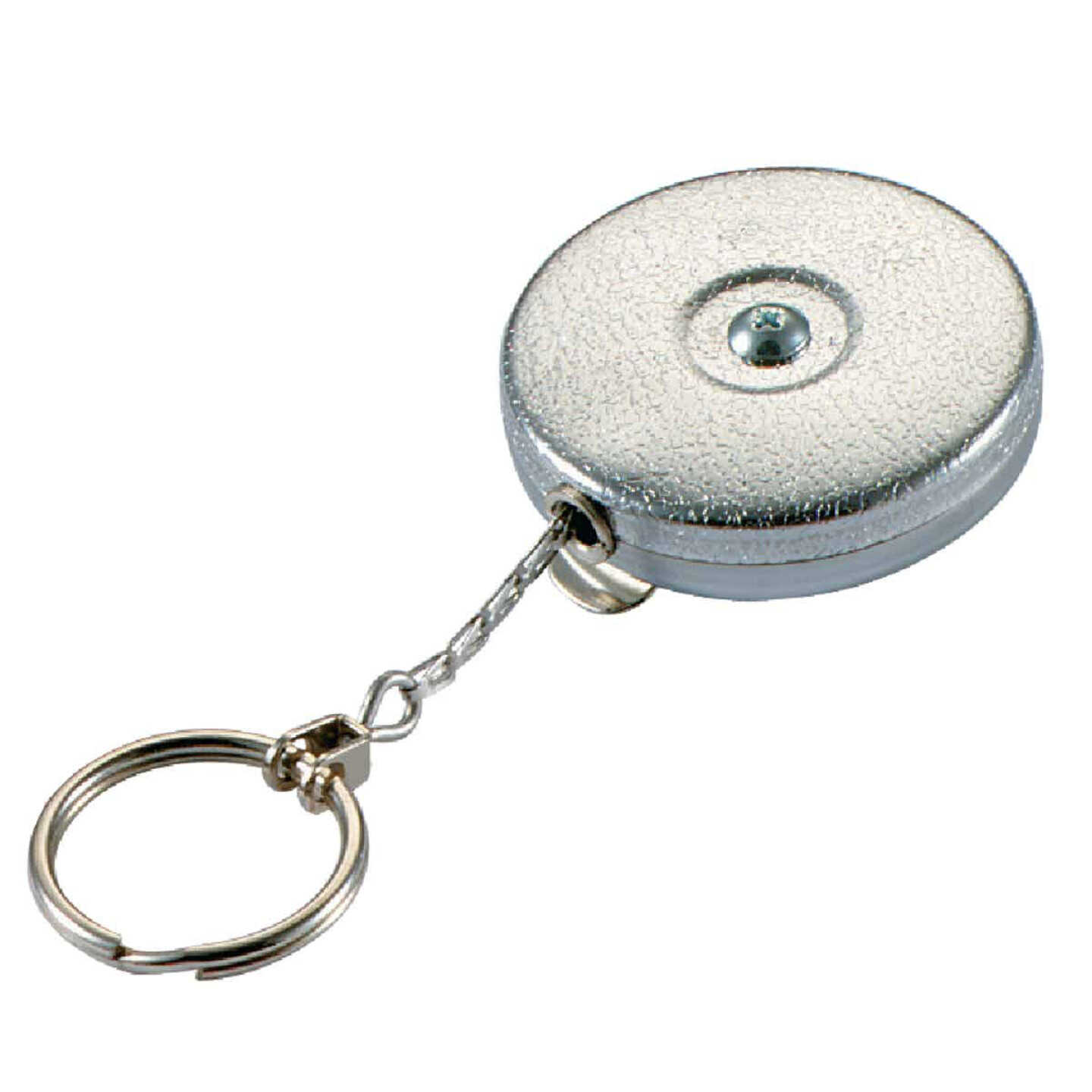 Lucky Line Key Bak Clip-On 24 In. Chrome Retractable Key Chain Image 1