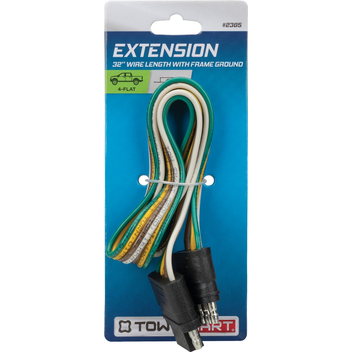 TowSmart 4-Flat 32 In. Extension Connector with Exterior Ground Terminal
