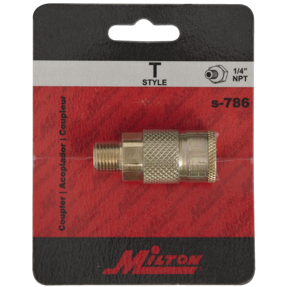 Milton Tru-Flate 1/4 In. MPT T-Style Brass Coupler Image 2