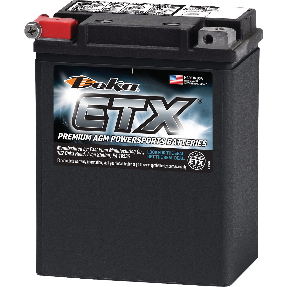 Deka 12V 220 CCA ETX15 AGM Powersport Battery