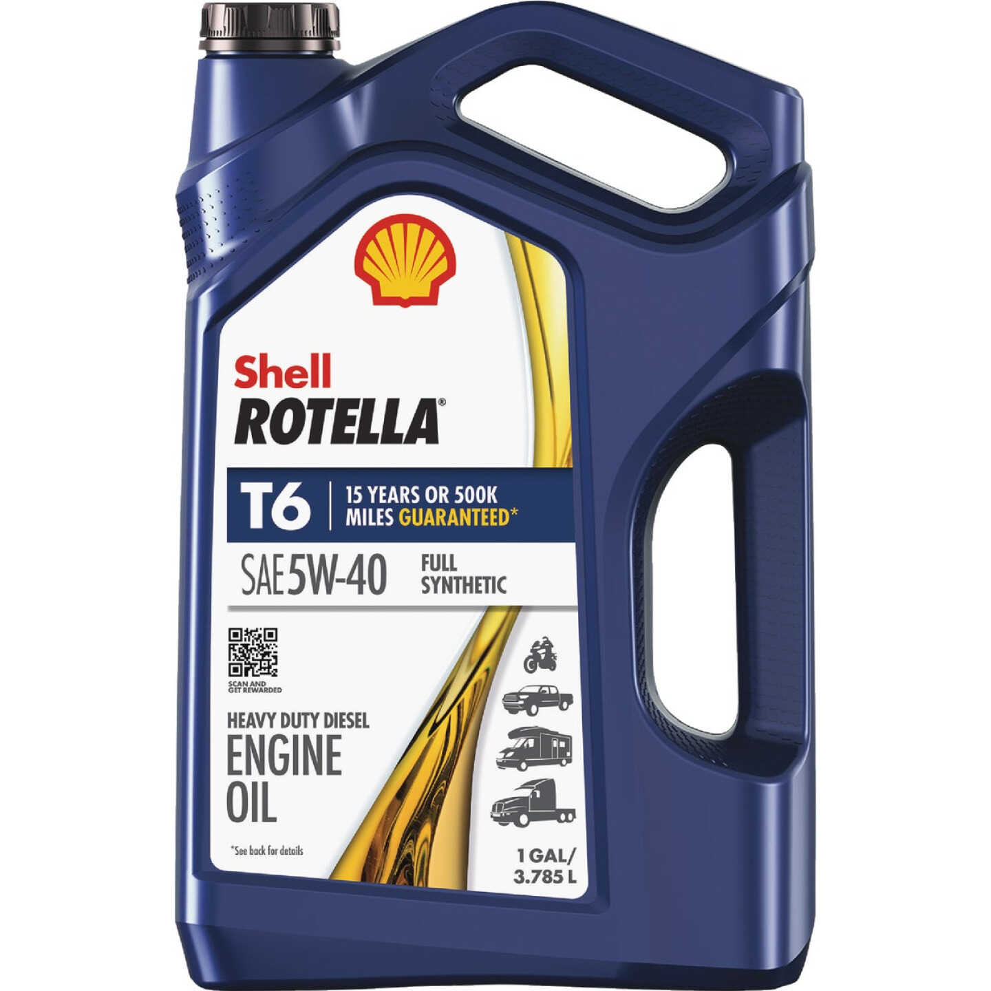 Shell Rotella T6 Full Synthetic 5W-40 Diesel Engine Oil, 1 Gal. Image 1