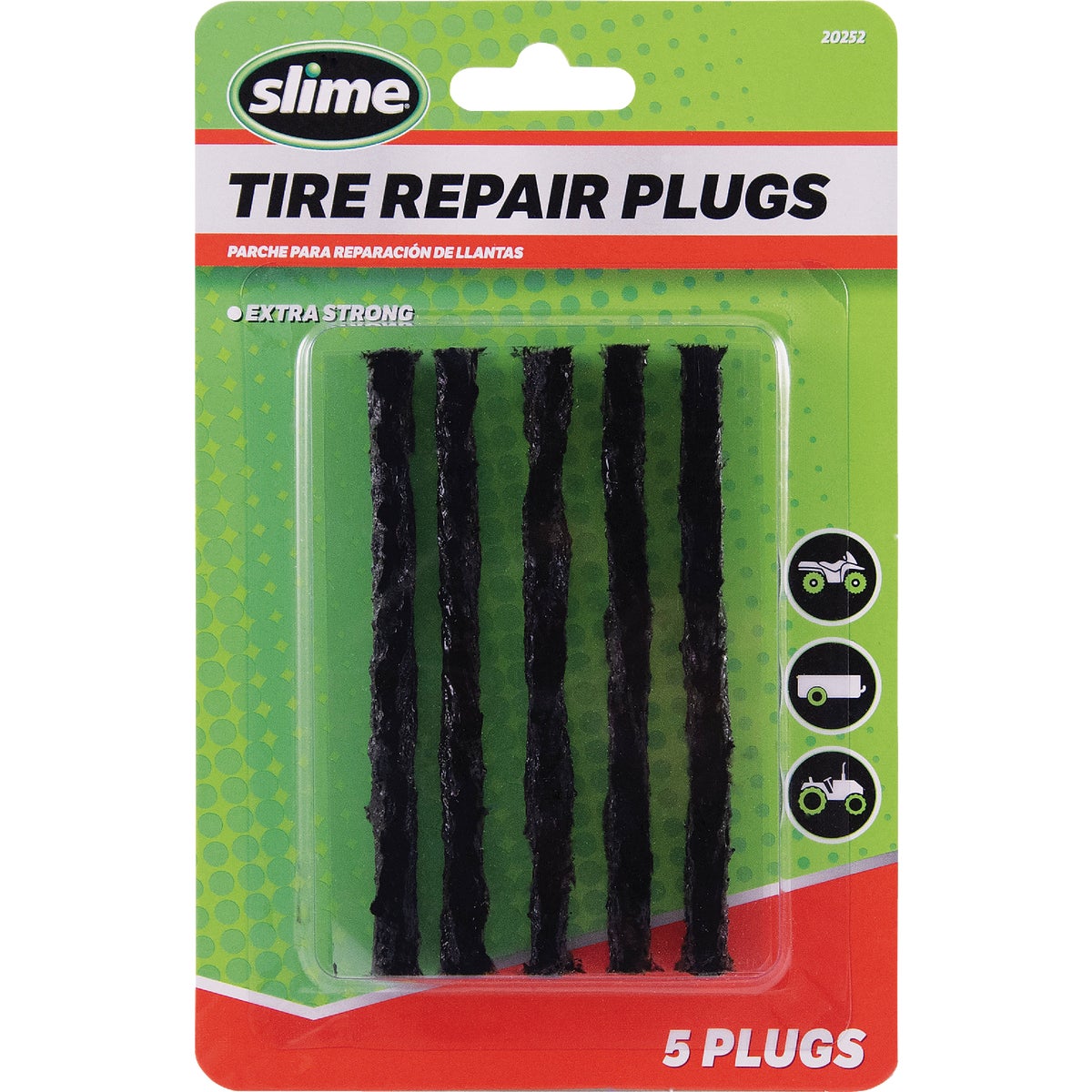 Slime Tire Repair Plugs, Black (5-Count)