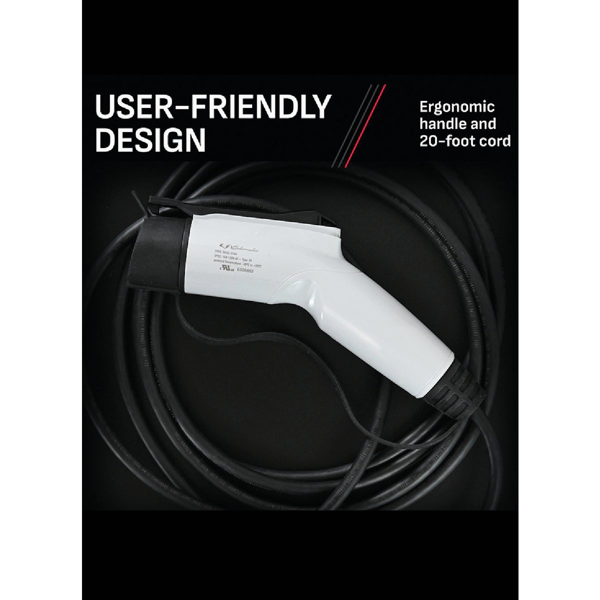 Schumacher Level 1 Portable EV Charger with 20 Ft. Cable Image 4