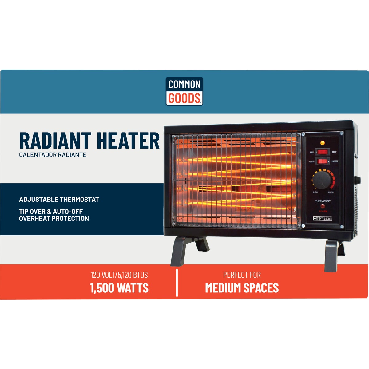 Home Impressions 1500W 120V Radiant Electric Heater Image 2