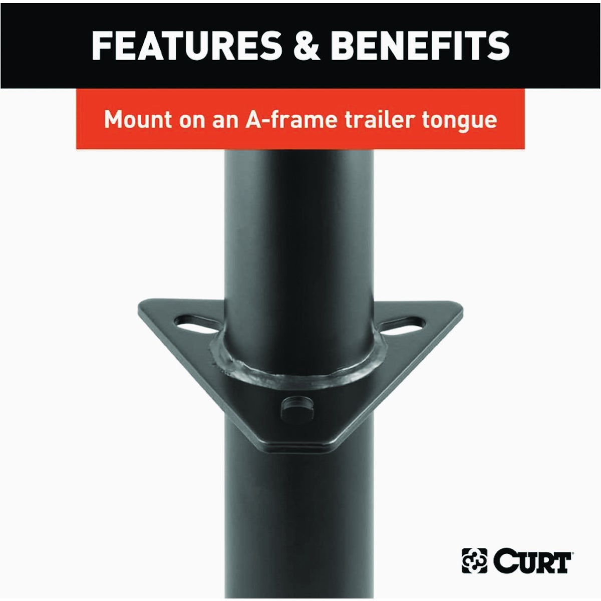 Curt 2000 Lb. A-Frame Jack With Top Handle, 15 In. Travel Image 4