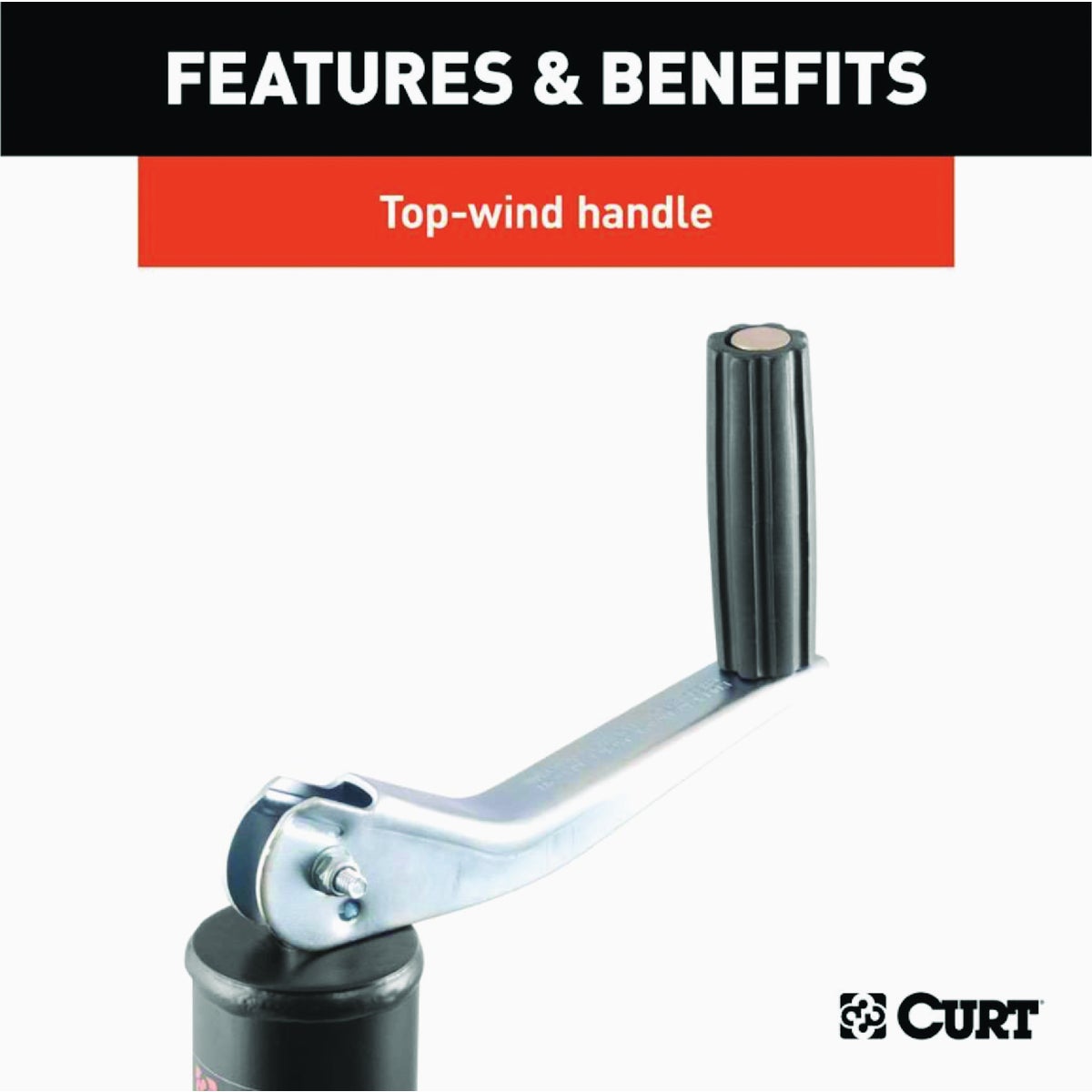 Curt 2000 Lb. A-Frame Jack With Top Handle, 15 In. Travel Image 5