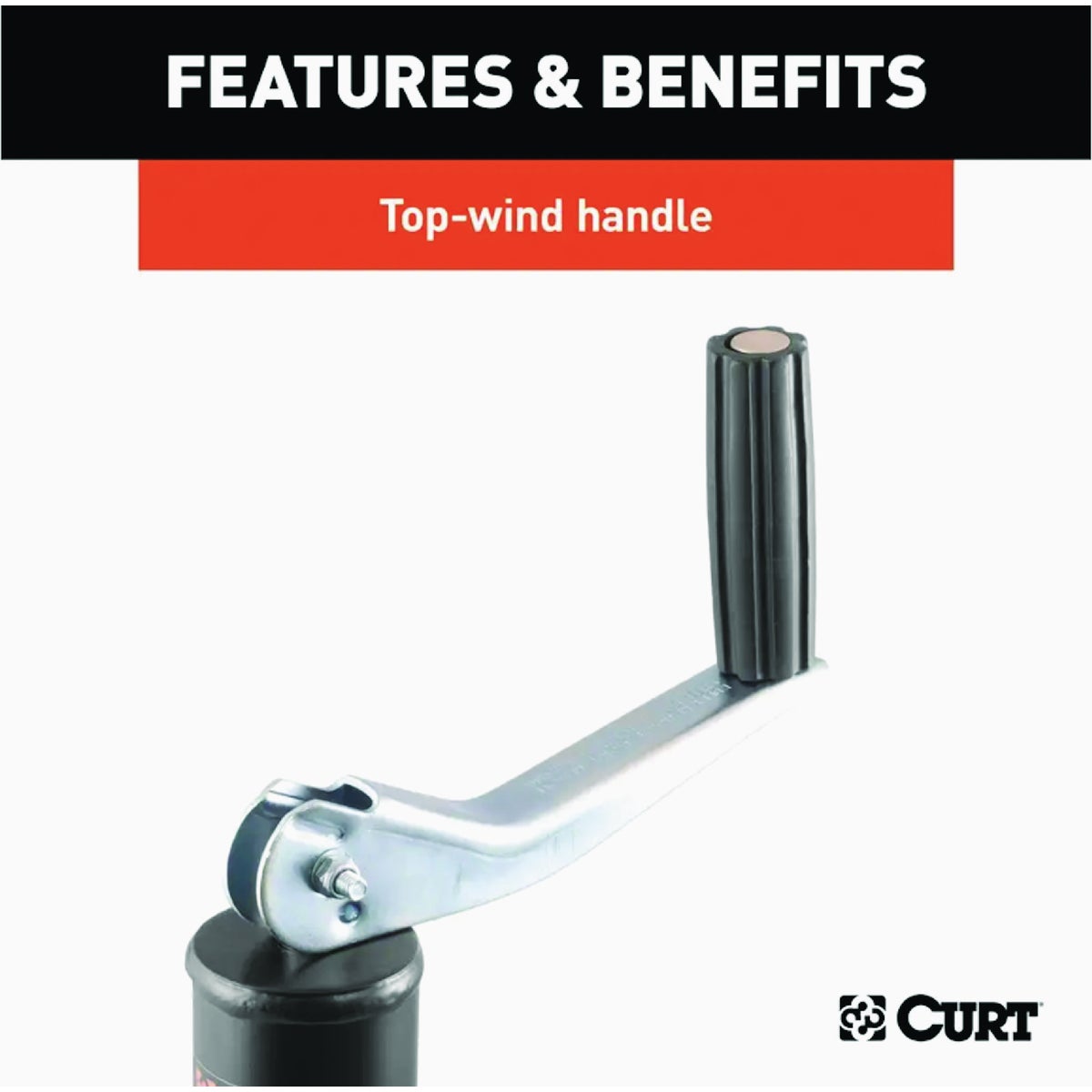 Curt 5000 Lb. A-Frame Jack With Top Handle, 14 In. Travel Image 5