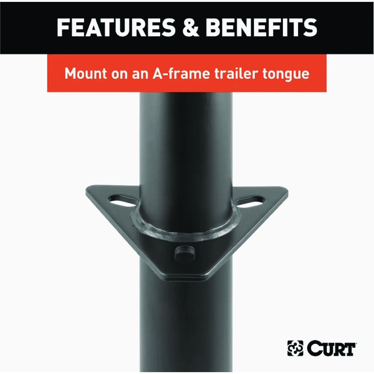 Curt 5000 Lb. A-Frame Jack With Top Handle, 14 In. Travel Image 4