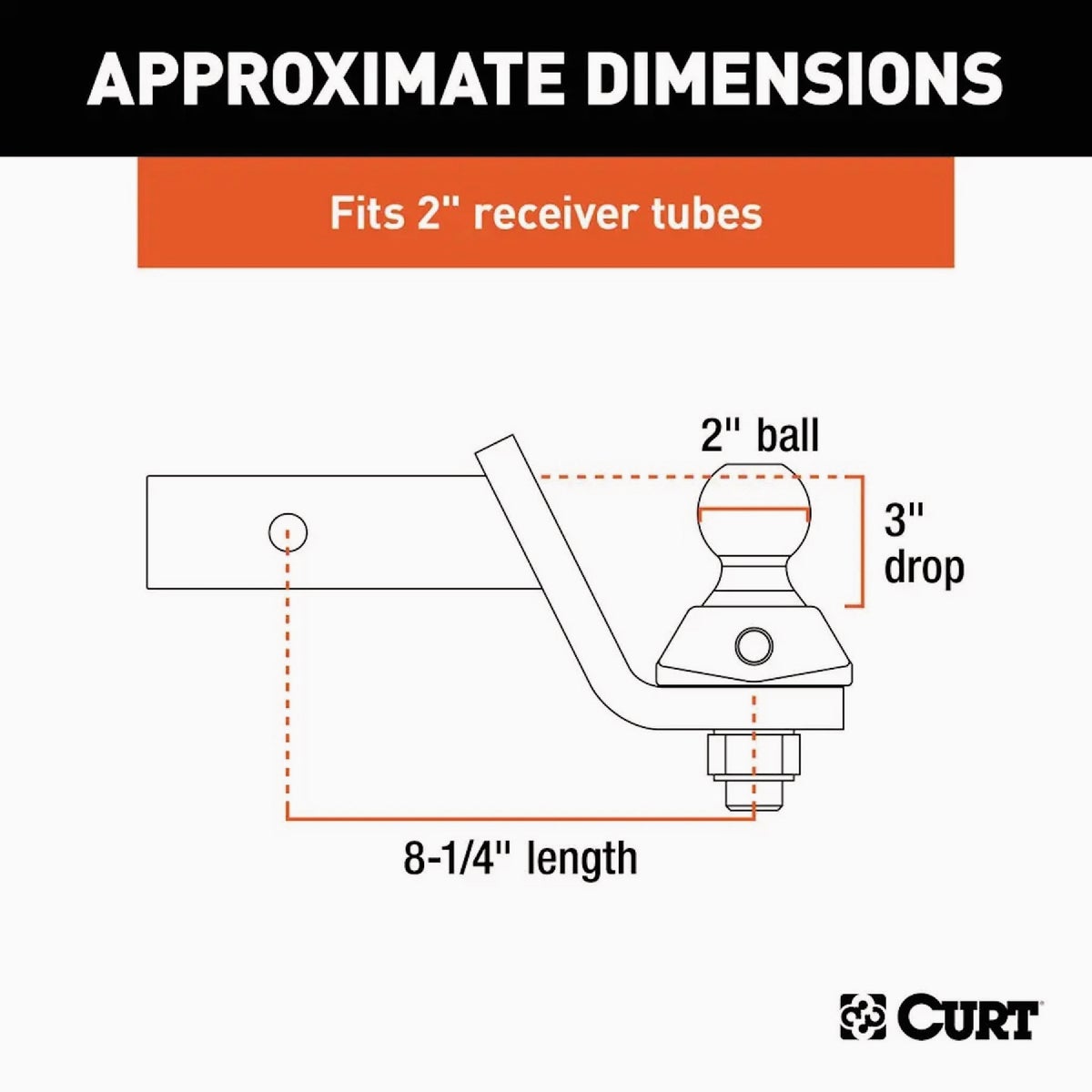 Curt Loaded Ball Mount with 2 In. Ball (2" Shank, 7,500 lbs., 6" Drop) Image 2