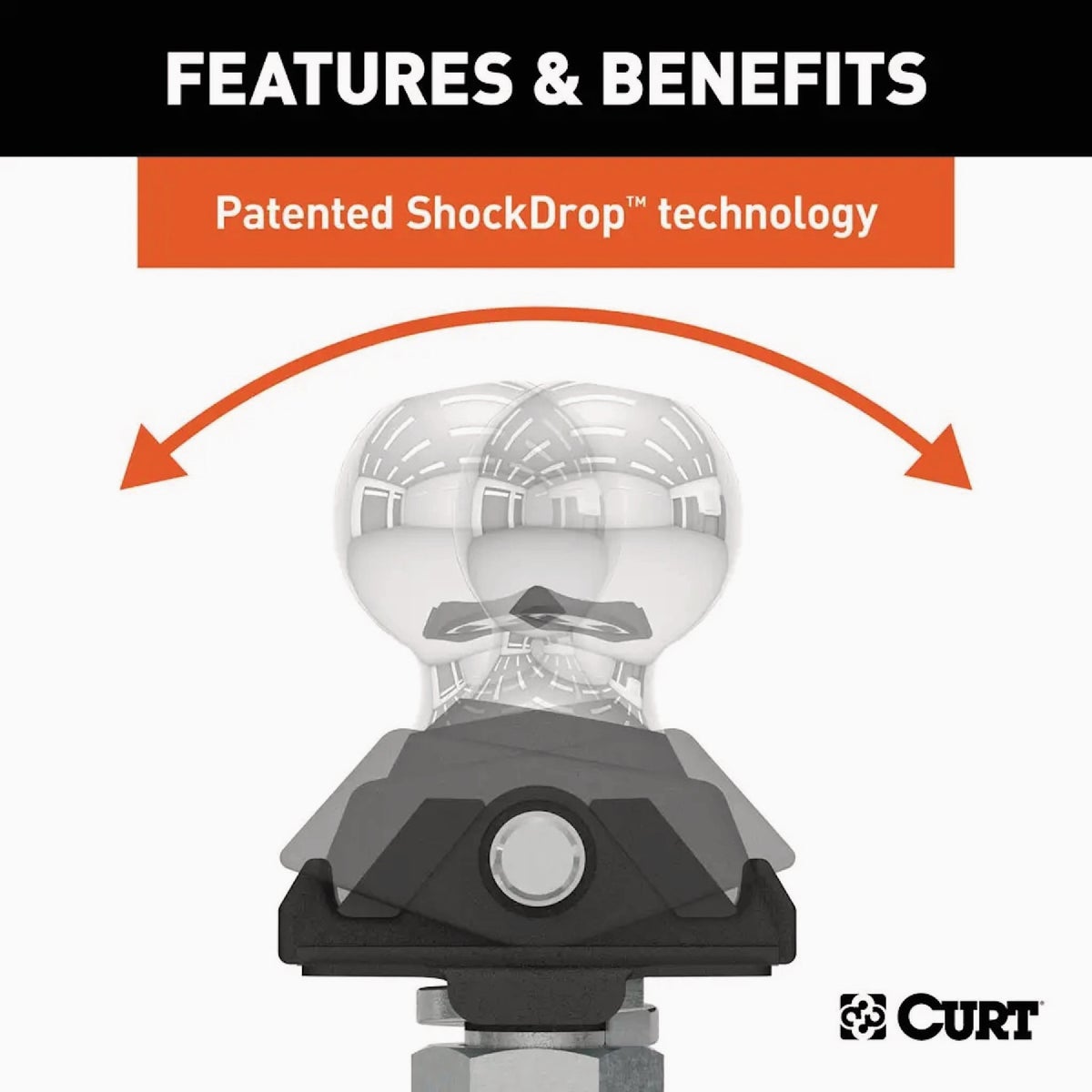 Curt Loaded Ball Mount with 2 In. Ball (2" Shank, 7,500 lbs., 6" Drop) Image 4