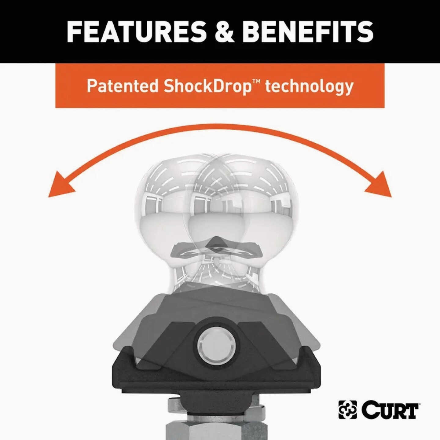 Curt Loaded Ball Mount with 2 In. Ball (2" Shank, 7,500 lbs., 6" Drop) Image 4