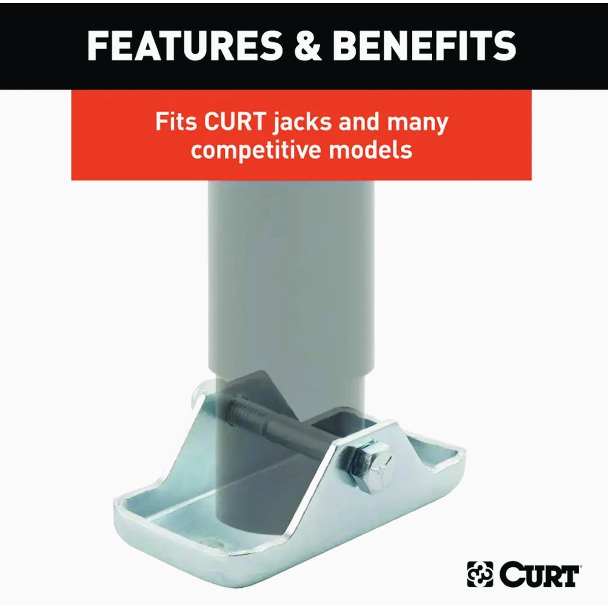 CURT Bolt-On Trailer Jack Foot Plate Image 4