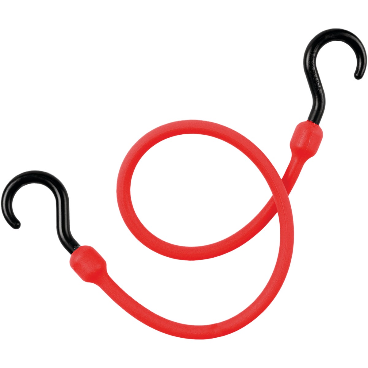 The Perfect Bungee 24 In. Premium Polyurethane Bungee Cord with Nylon Hooks, Red
