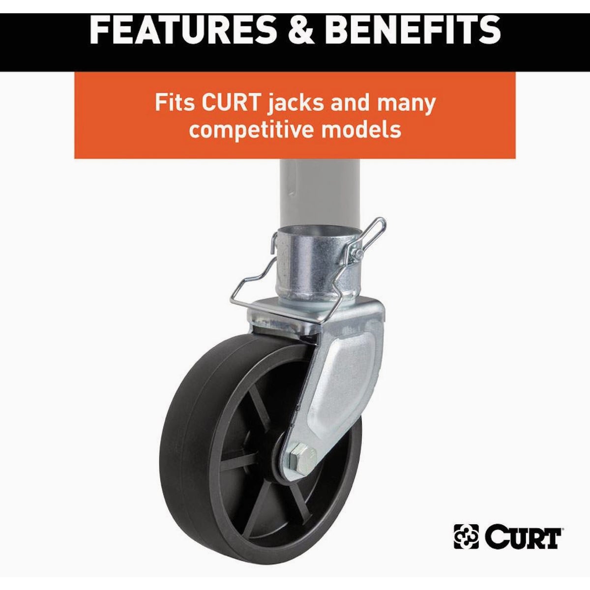 CURT 6 In. Trailer Jack Caster Image 3