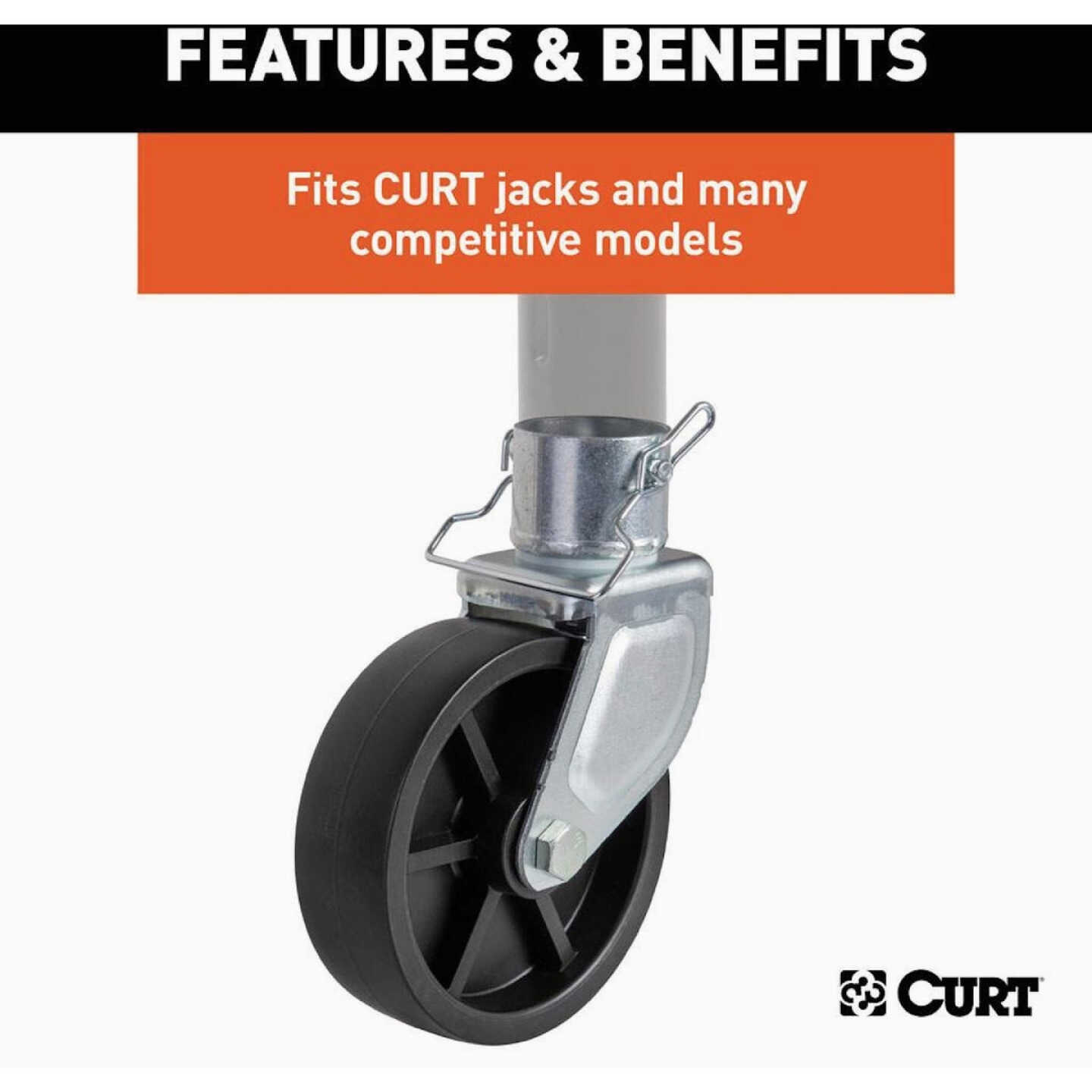 CURT 6 In. Trailer Jack Caster Image 3