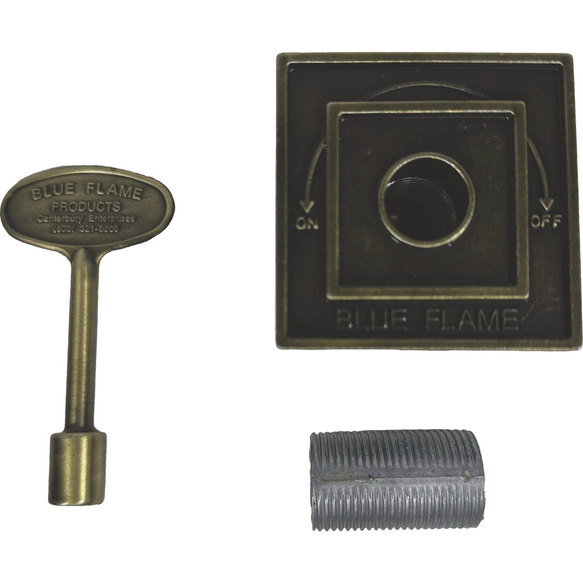 Blue Flame Antique Brass Universal Fit Square Flange & 3 In. Matching Key