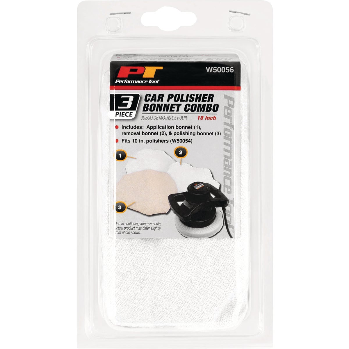 Performance Tool 10 In. Car Polisher Bonnet Kit (3-Piece) Image 3