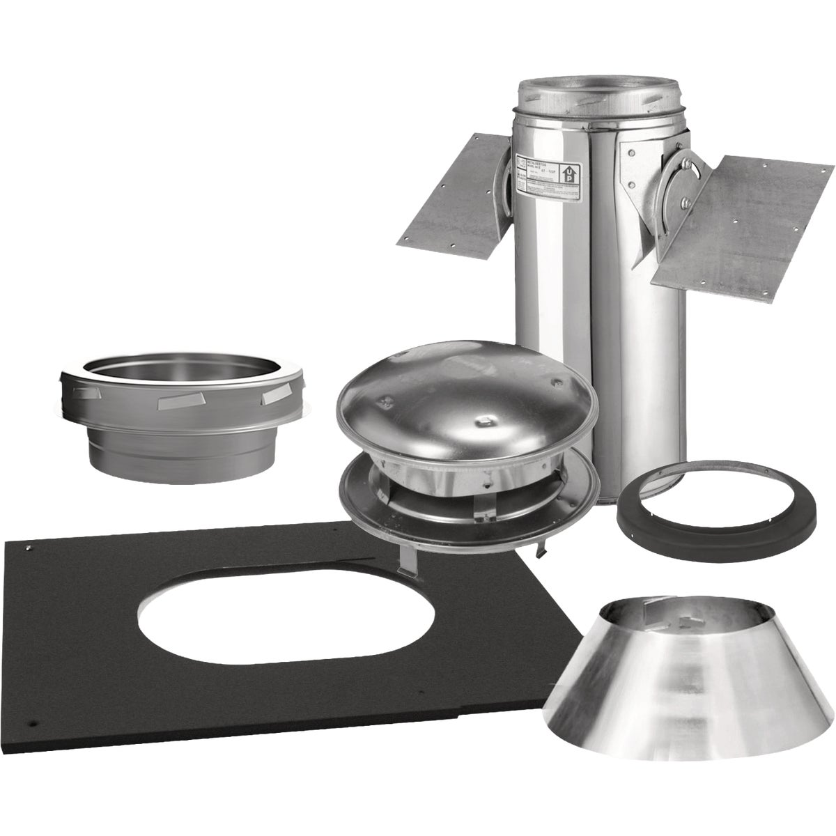 Selkirk Sure-Temp 8 In. Stainless Steel Pitched Ceiling Chimney Support Kit Image 1