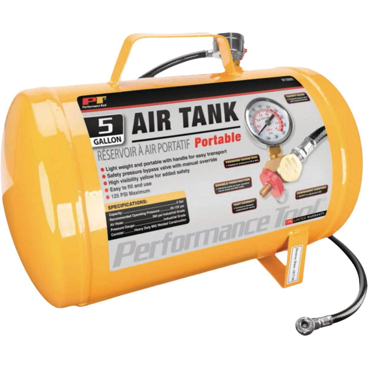 Performance Tool 5 Gal. Portable Shop Air Tank
