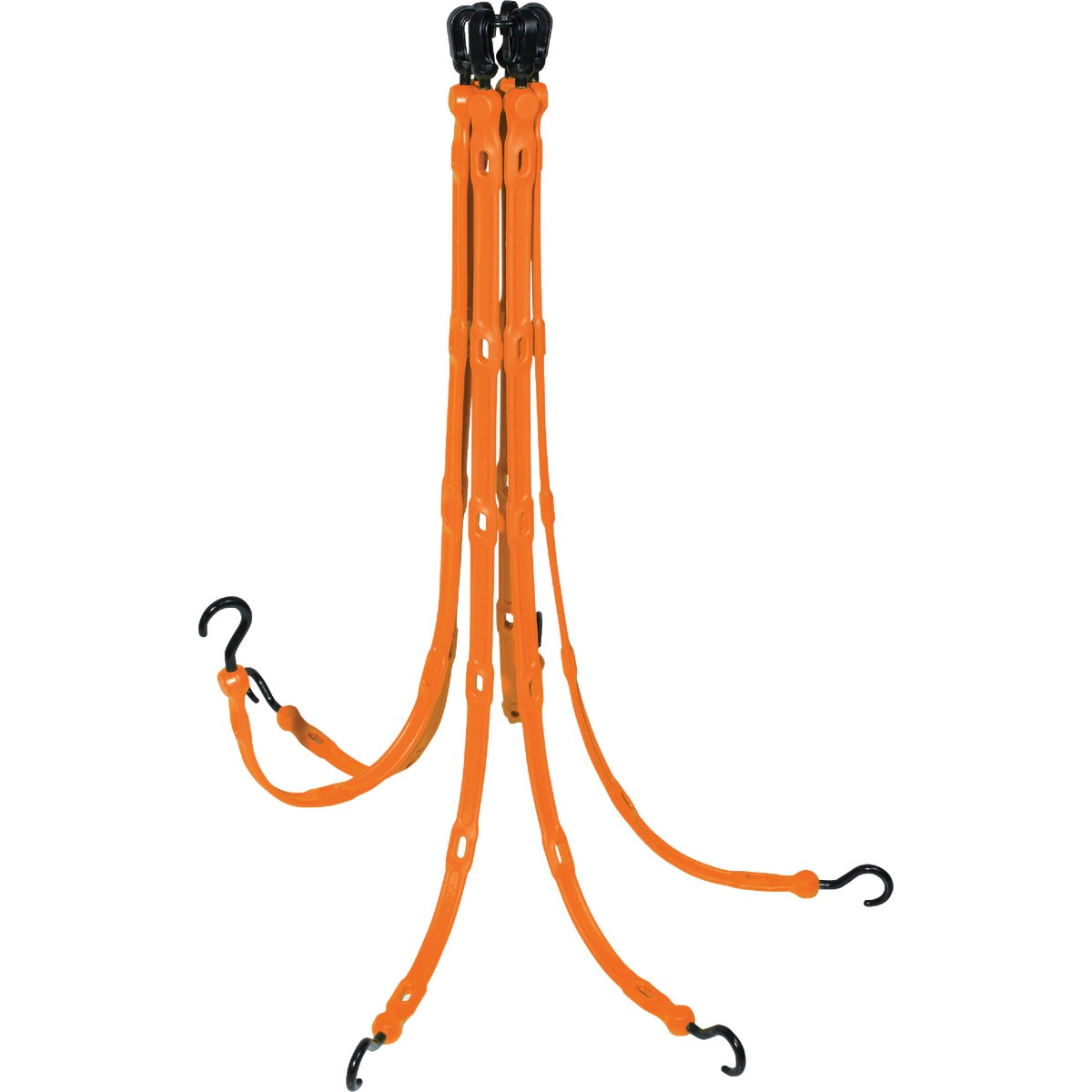 The Perfect Bungee FLEXWeb Adjustable Cargo Net with Nylon Hooks, Size M-XXL, Orange