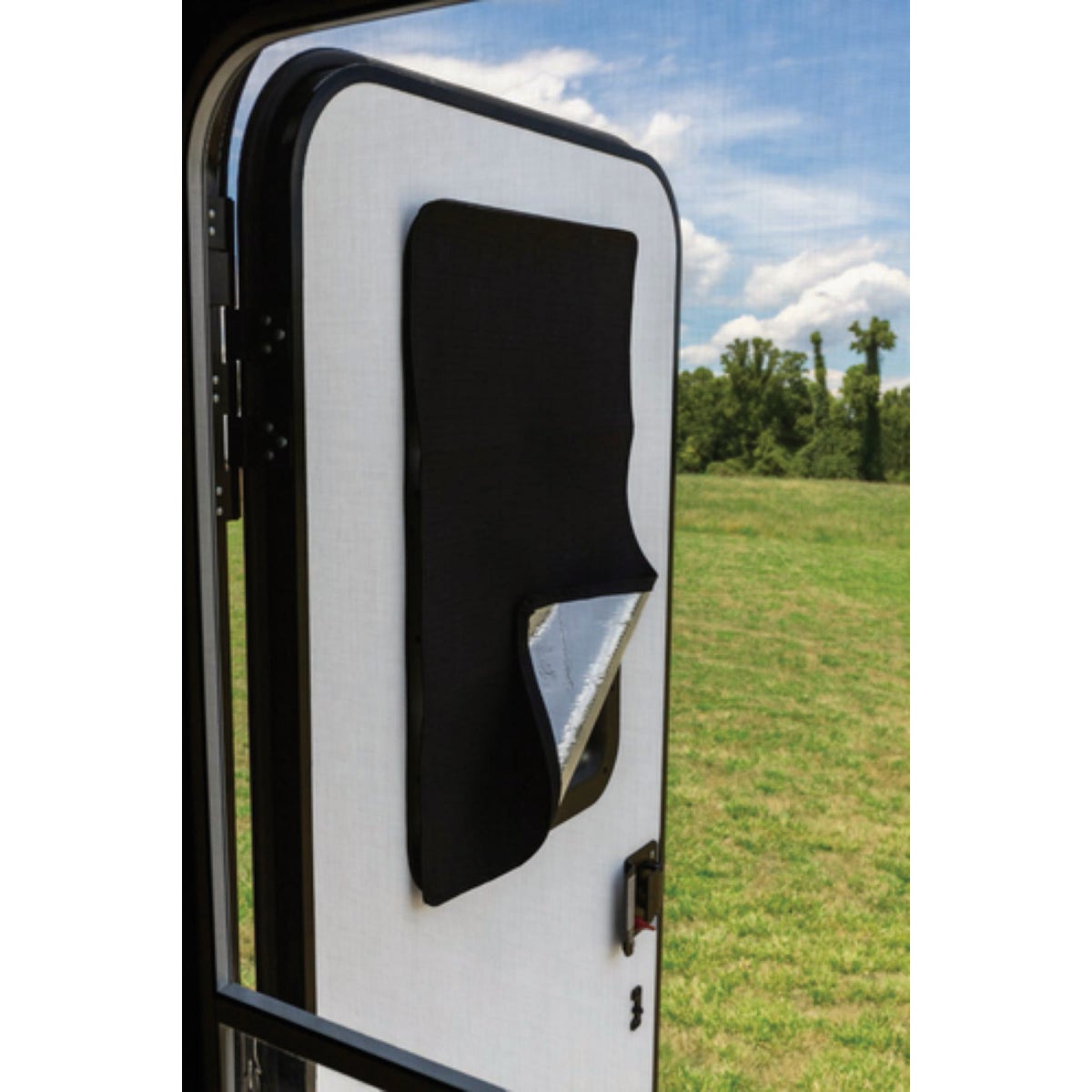 Camco 16-1/4 In. x 25-1/4 In. RV Light Blocking Door/Window Shade