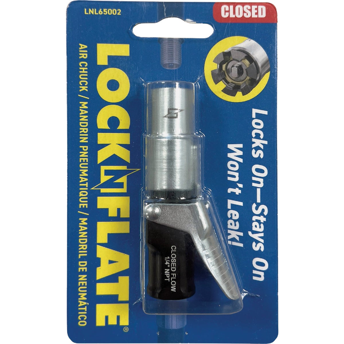 LockNFlate 1/4 NPT 150 psi Closed Flow Air Chuck Image 6