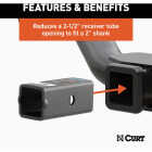 CURT 2-1/2 In. to 2 In. Trailer Hitch Receiver Adapter Reducer Sleeve Image 3