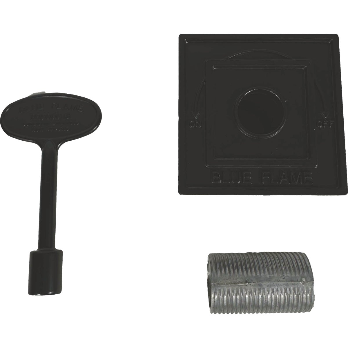 Blue Flame Black Finish Universal Square Flange & 3 In. Matching Key Black Finish