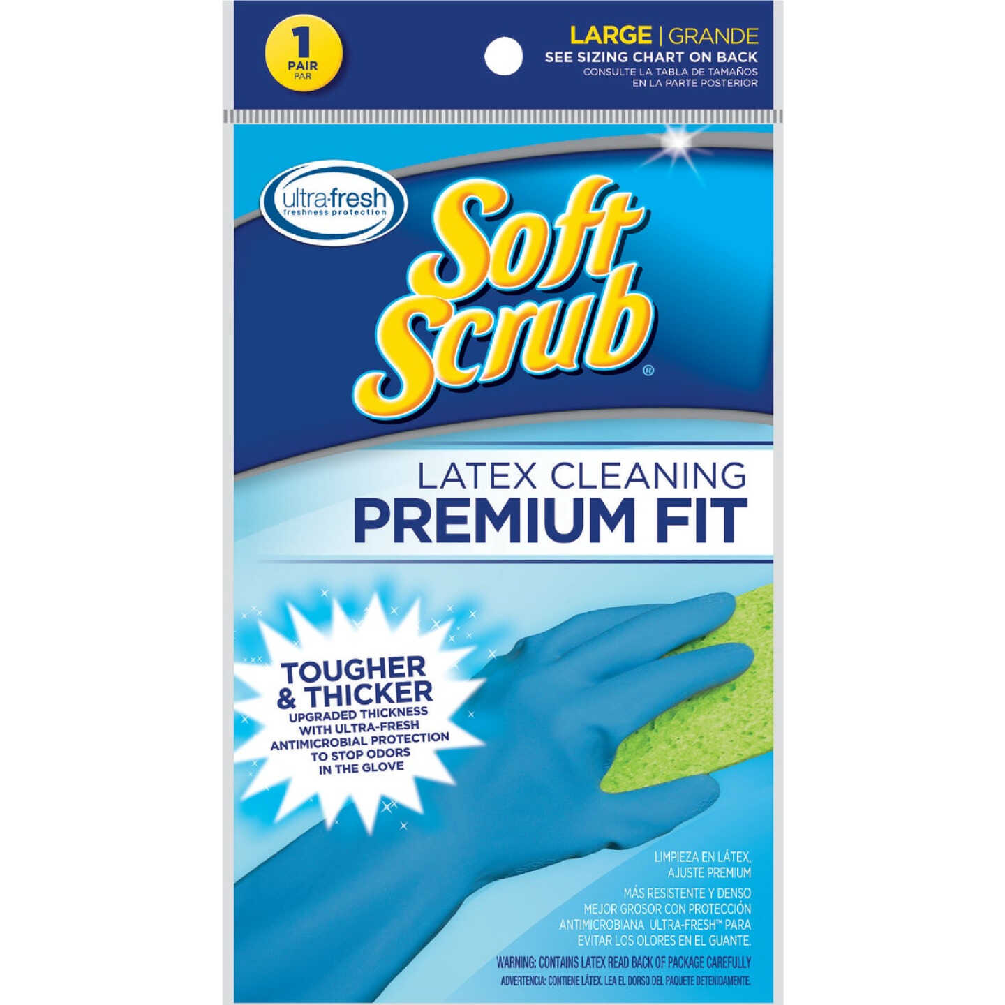 Soft Scrub Large Premium Fit Latex Rubber Glove Image 1