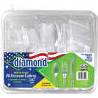 Diamond FS-LW Clear Plastic Cutlery Set (192 Piece Tray) Image 1
