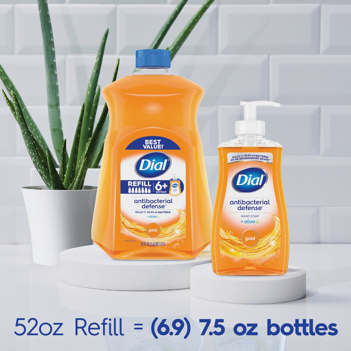 Dial Antibacterial Defense 52 Oz. Gold Liquid Hand Soap Refill Image 4