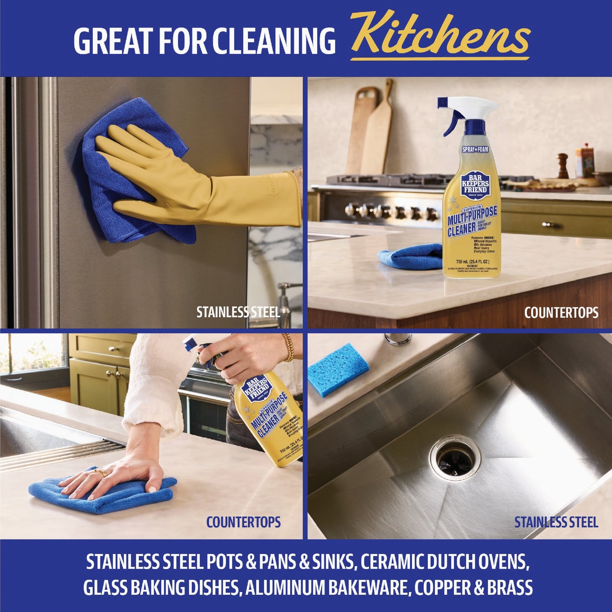 Bar Keepers Friend 25.4 Oz. Spray and Foam Multi-Purpose Cleaner Image 3