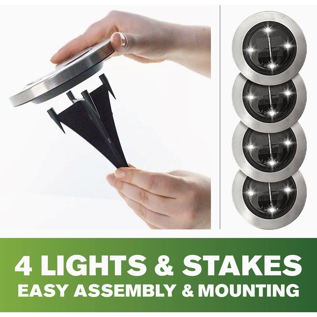 Bell+Howell Outdoor Solar LED Disk Lights (4-Pack) Image 4