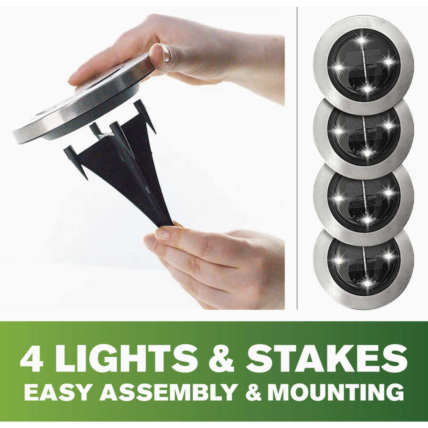 Bell+Howell Outdoor Solar LED Disk Lights (4-Pack) Image 4