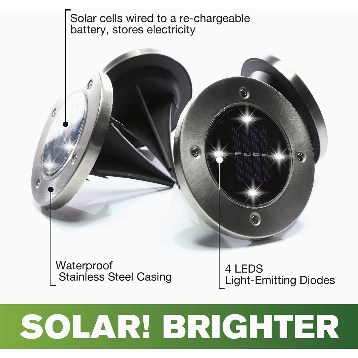 Bell+Howell Outdoor Solar LED Disk Lights (4-Pack) Image 6