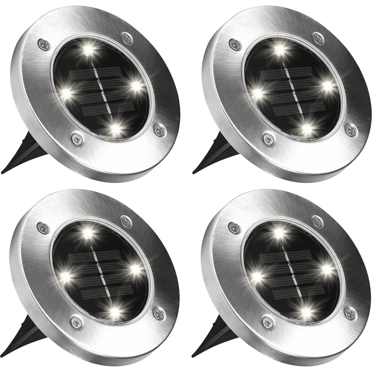 Bell+Howell Outdoor Solar LED Disk Lights (4-Pack)