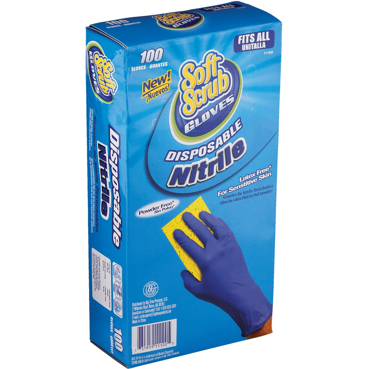 Soft Scrub 1 Size Fits All Nitrile Disposable Glove (100-Pack) Image 1