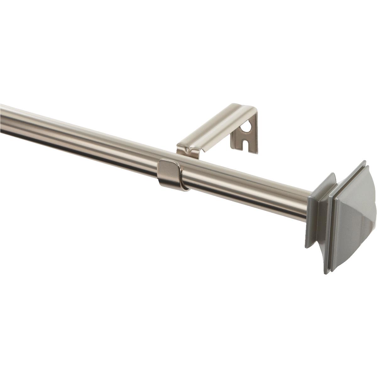 Levolor Classic Square 66 In. To 120 In. 3/4 In. Single Satin Nickel Curtain Rod